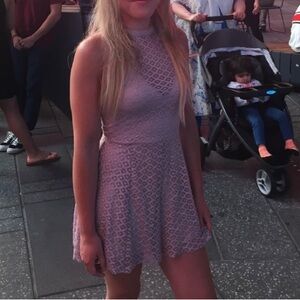 Express Romper Pretty Light Pink Stretch Lace Lined Open Back Size XS